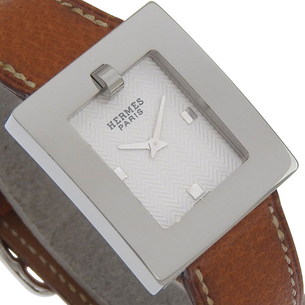 Hermes Watch Stainless Steel Quartz Analog Display White Dial — view 3