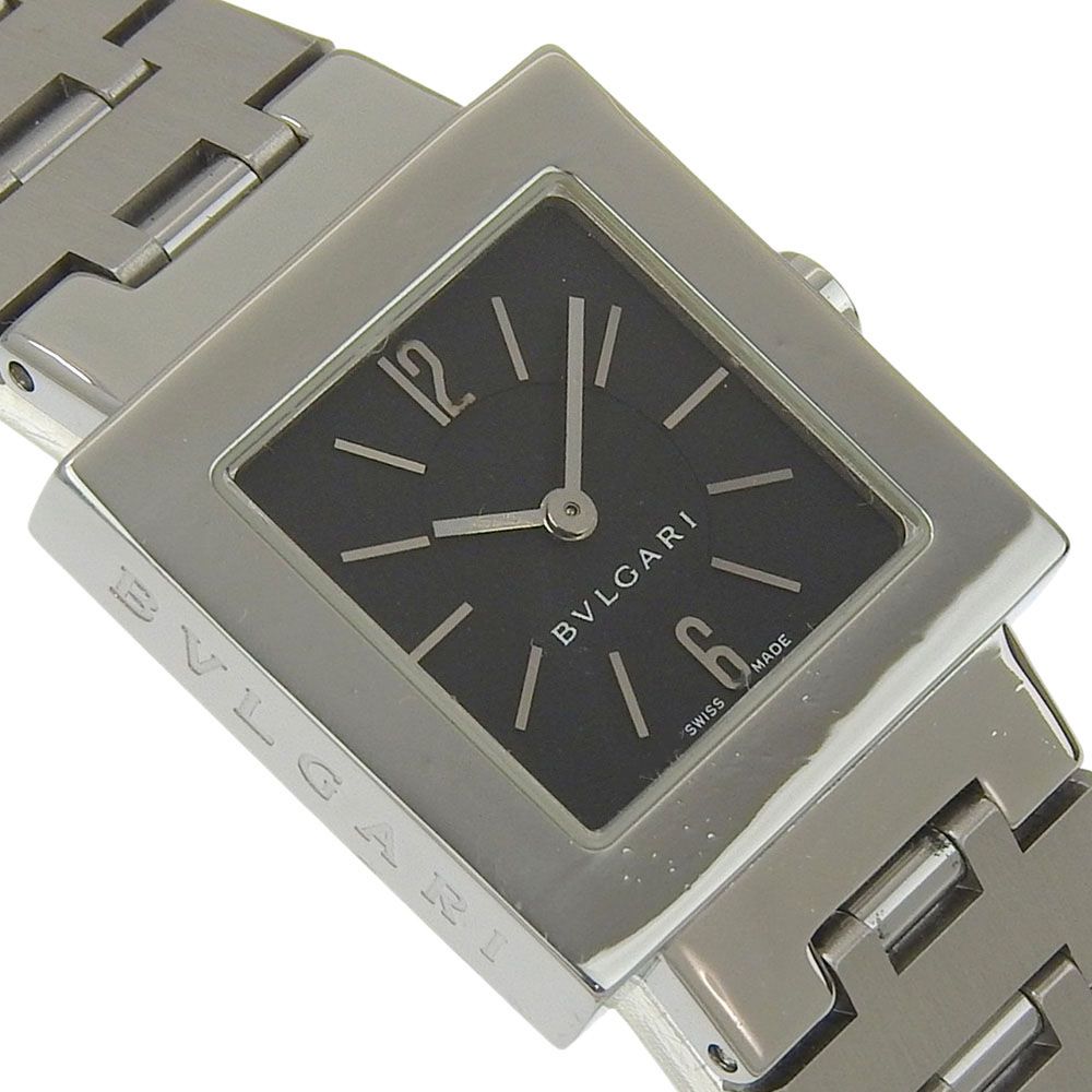 Bvlgari a Dos Rad Stainless Steel Black Quartz Analog Display Dial Watch — view 3