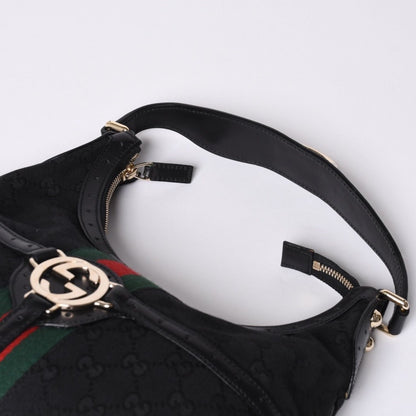 Gucci Shoulder Bag GG Canvas Sherry Line Black — view 8