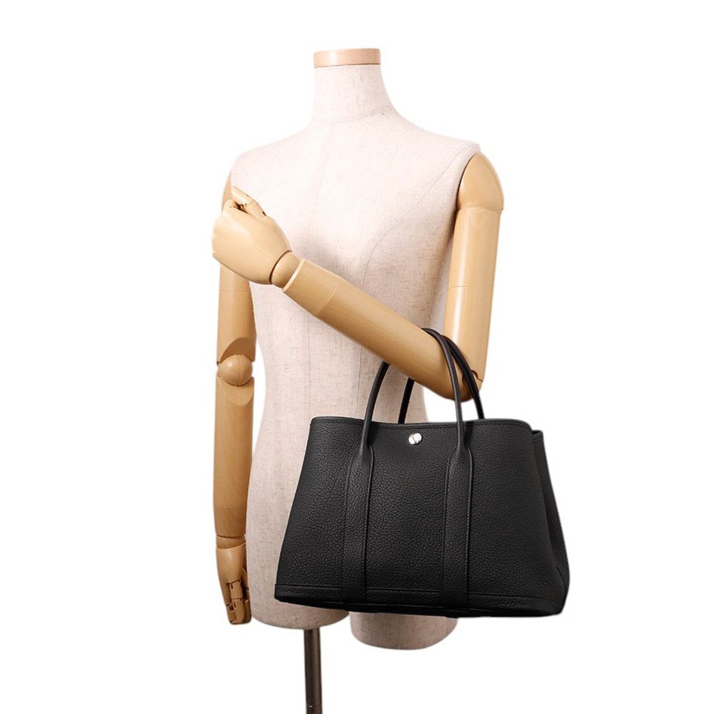 Hermes Tote Garden Party TPM Black Silver Negonda — view 4