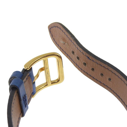 Hermes Medallion Gold Plated Leather Quartz Analog Display White Dial Watch — view 6