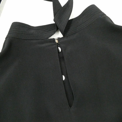 Prada Long Sleeve Silk Blouse Black 38 Back Ribbon Top — view 5