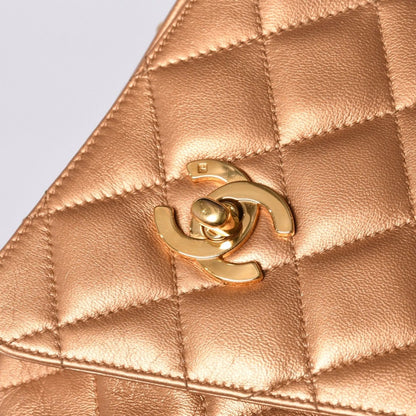 Chanel Chain Shoulder Bag CC Logo Coco Ball Lambskin Quilted Blanc Gold — view 7