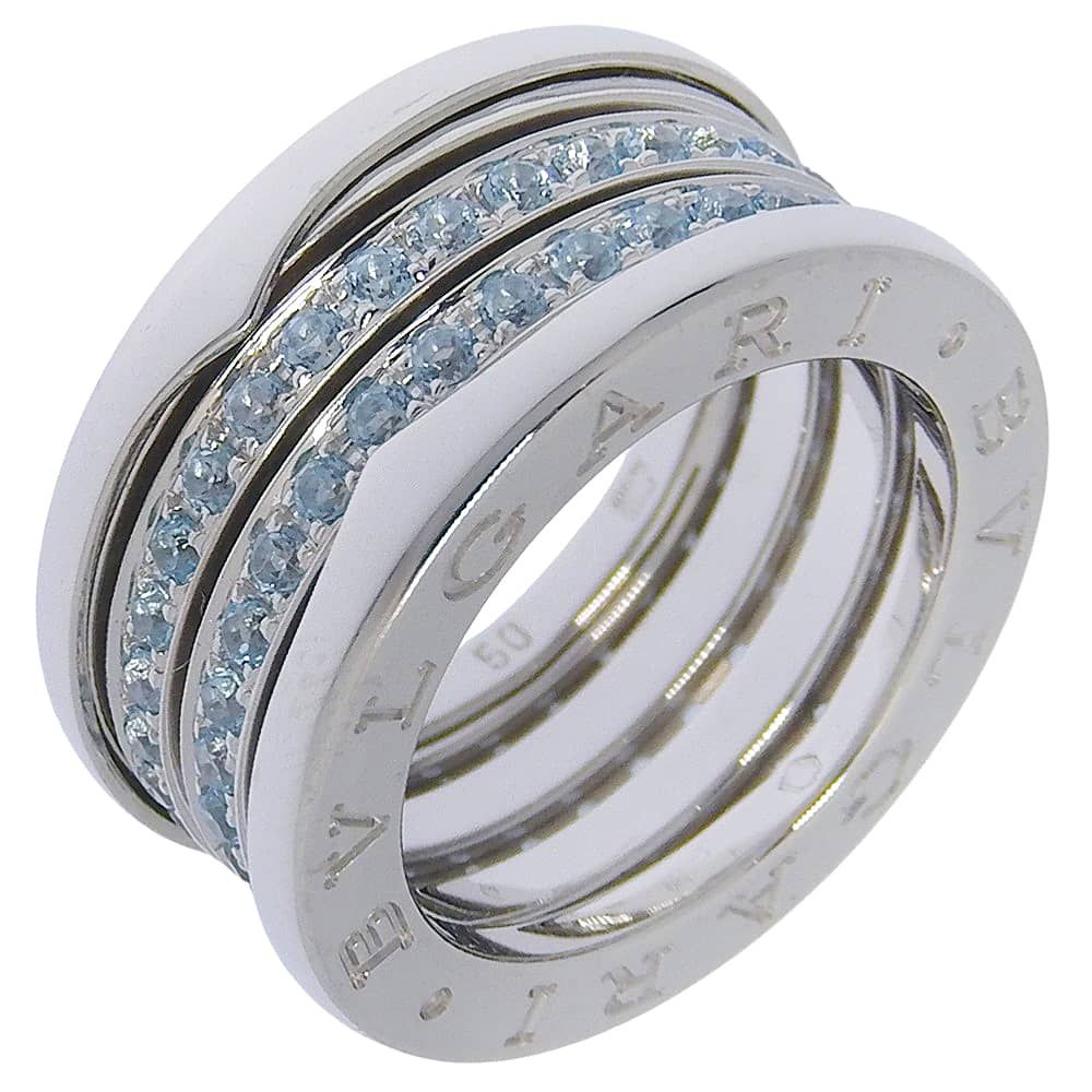 Bvlgari B-zero One Band White Gold Blue Topaz Ring