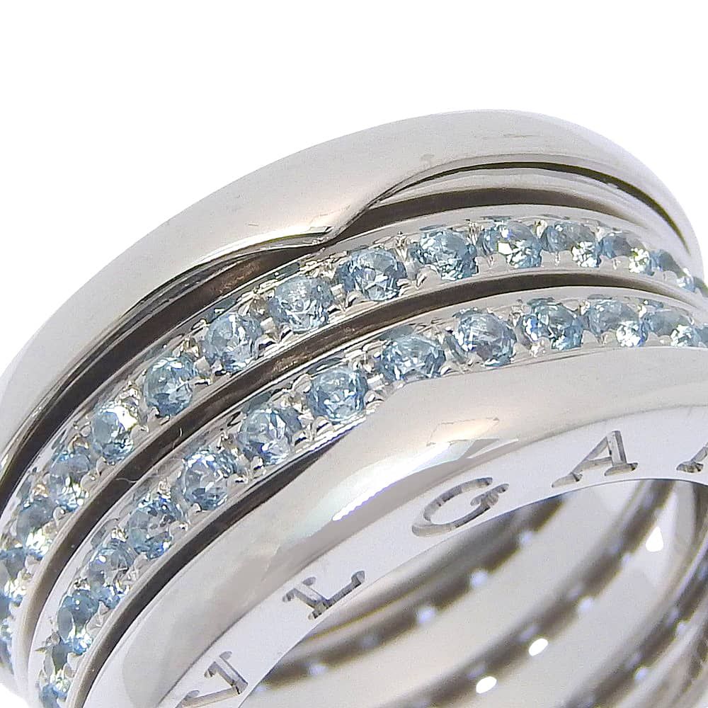 Bvlgari B-zero One Band White Gold Blue Topaz Ring — view 4