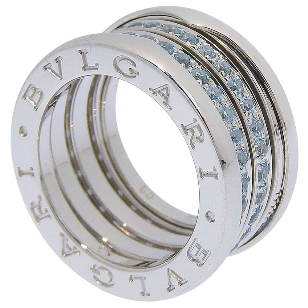 Bvlgari B-zero One Band White Gold Blue Topaz Ring — view 3