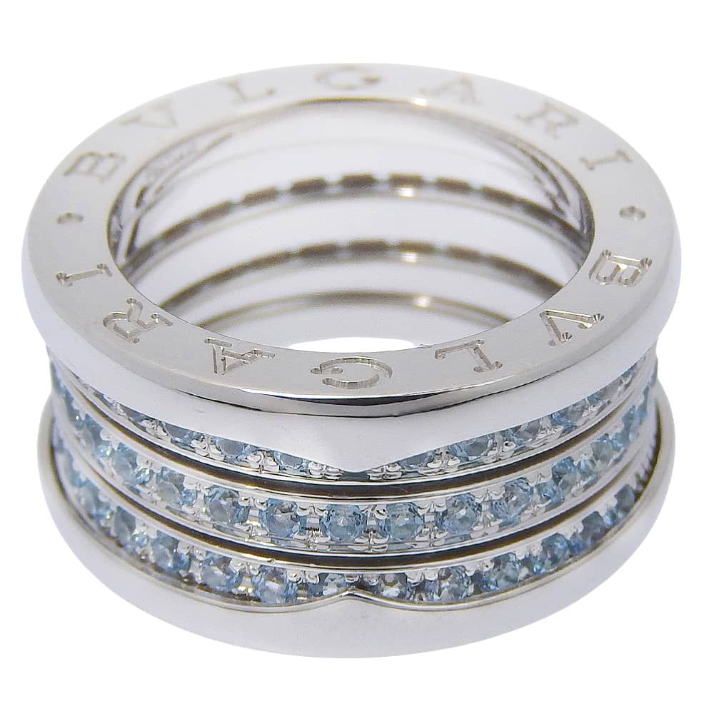 Bvlgari B-zero One Band White Gold Blue Topaz Ring — view 5