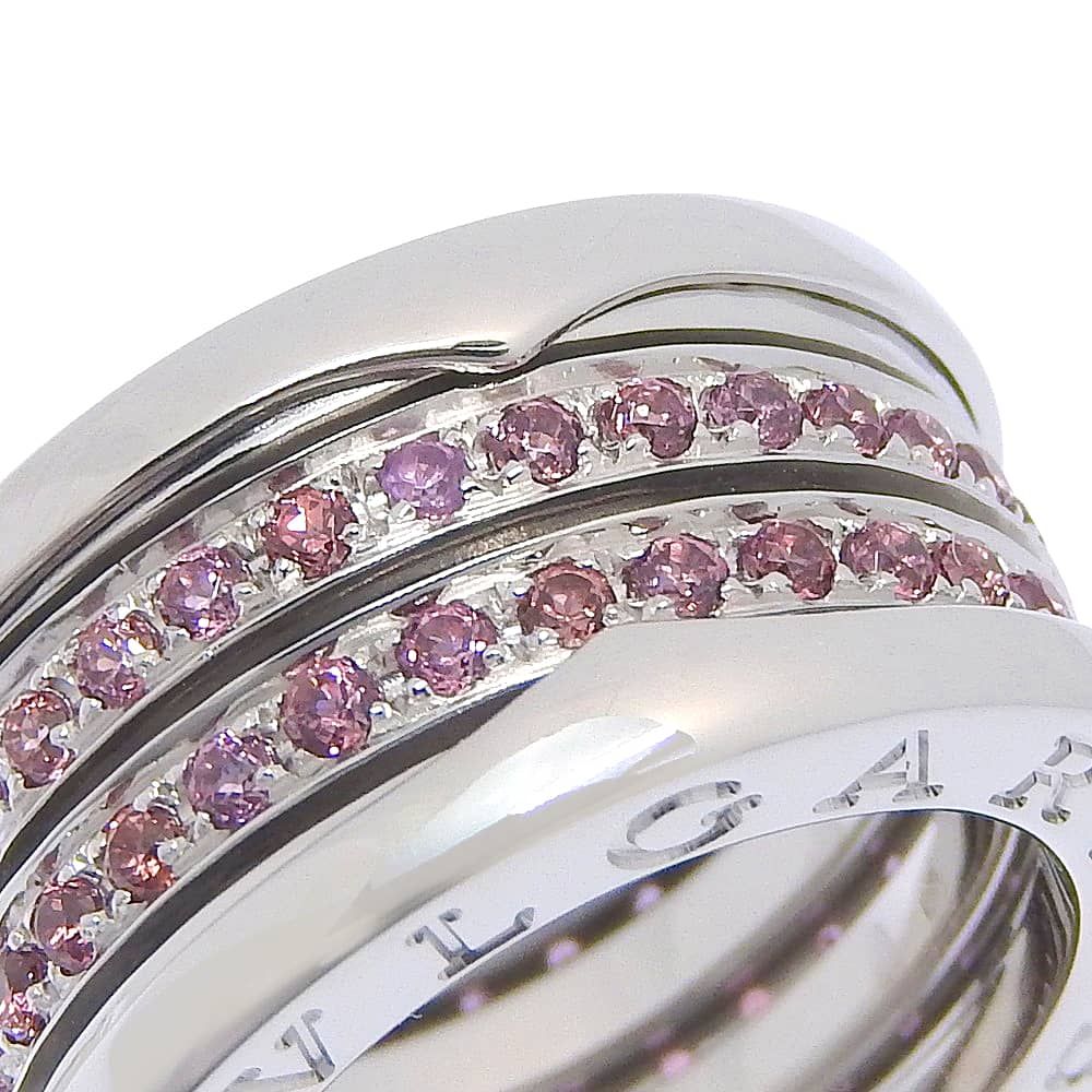 Bvlgari B-zero One Band White Gold Garnet Pink Ring — view 4