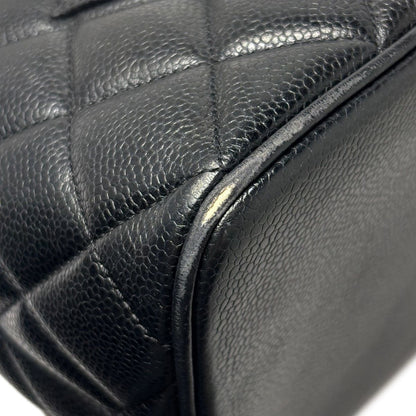Chanel Medallion Tote Caviar Leather CC Logo Black Gold — view 9