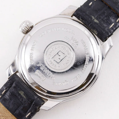 Fendi Orologi Stainless Steel Leather Quartz Analog Display Black Dial Watch — view 8