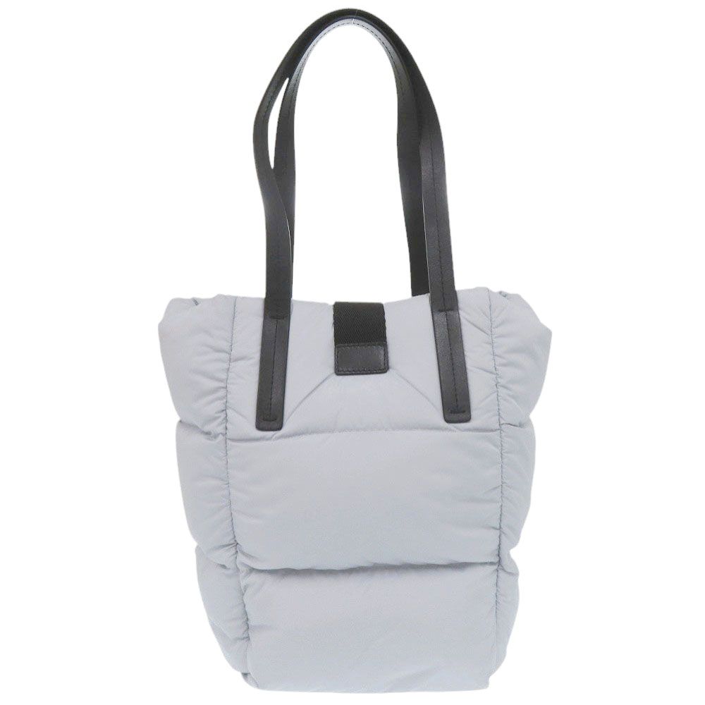 Moncler Tote Small Nylon Leather Blue Black Shoulder Bag — view 2