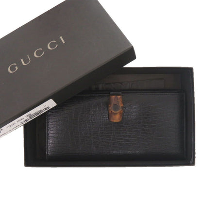 Gucci Bambu Bifold Wallet Leather Black Brown — view 2