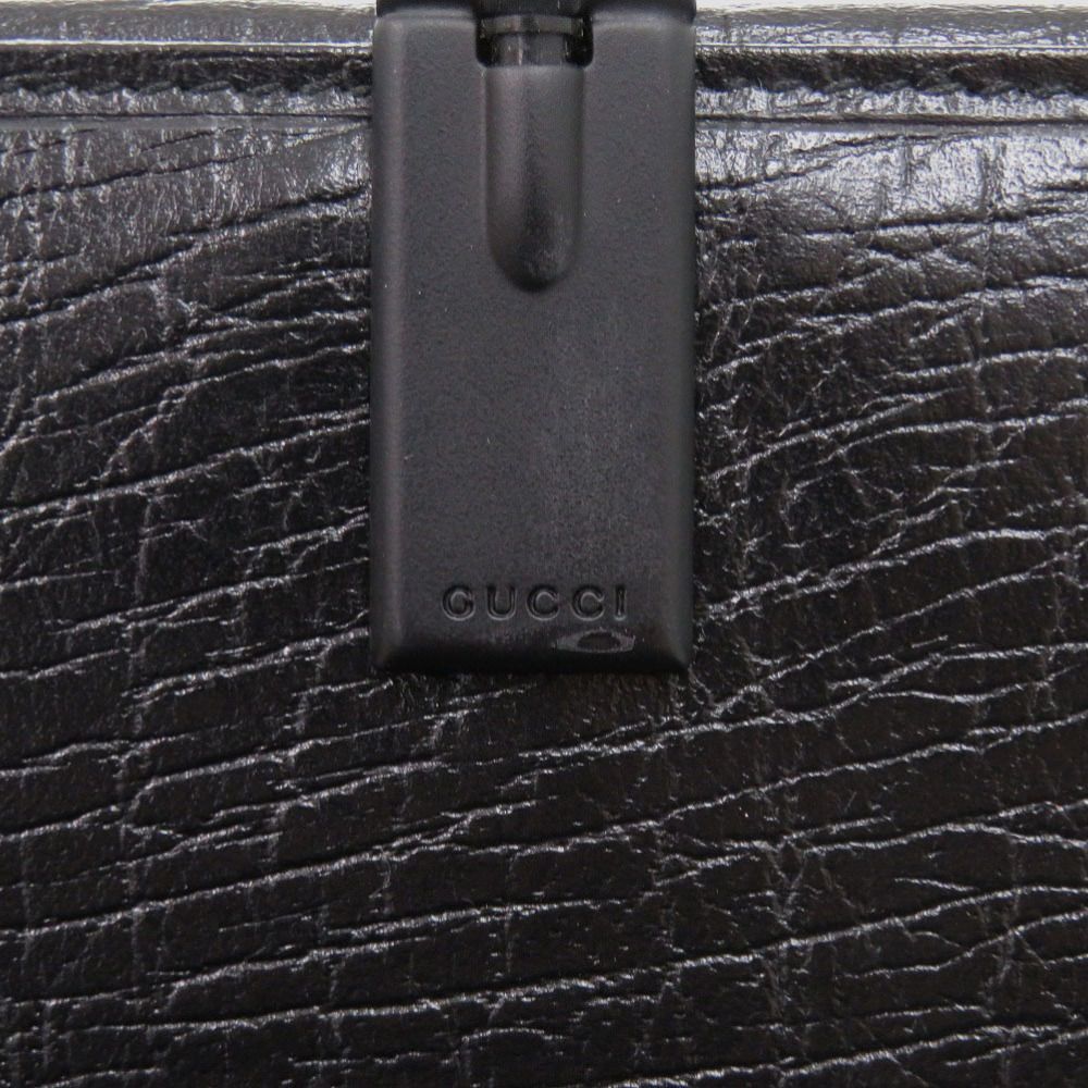 Gucci Bambu Bifold Wallet Leather Black Brown — view 7