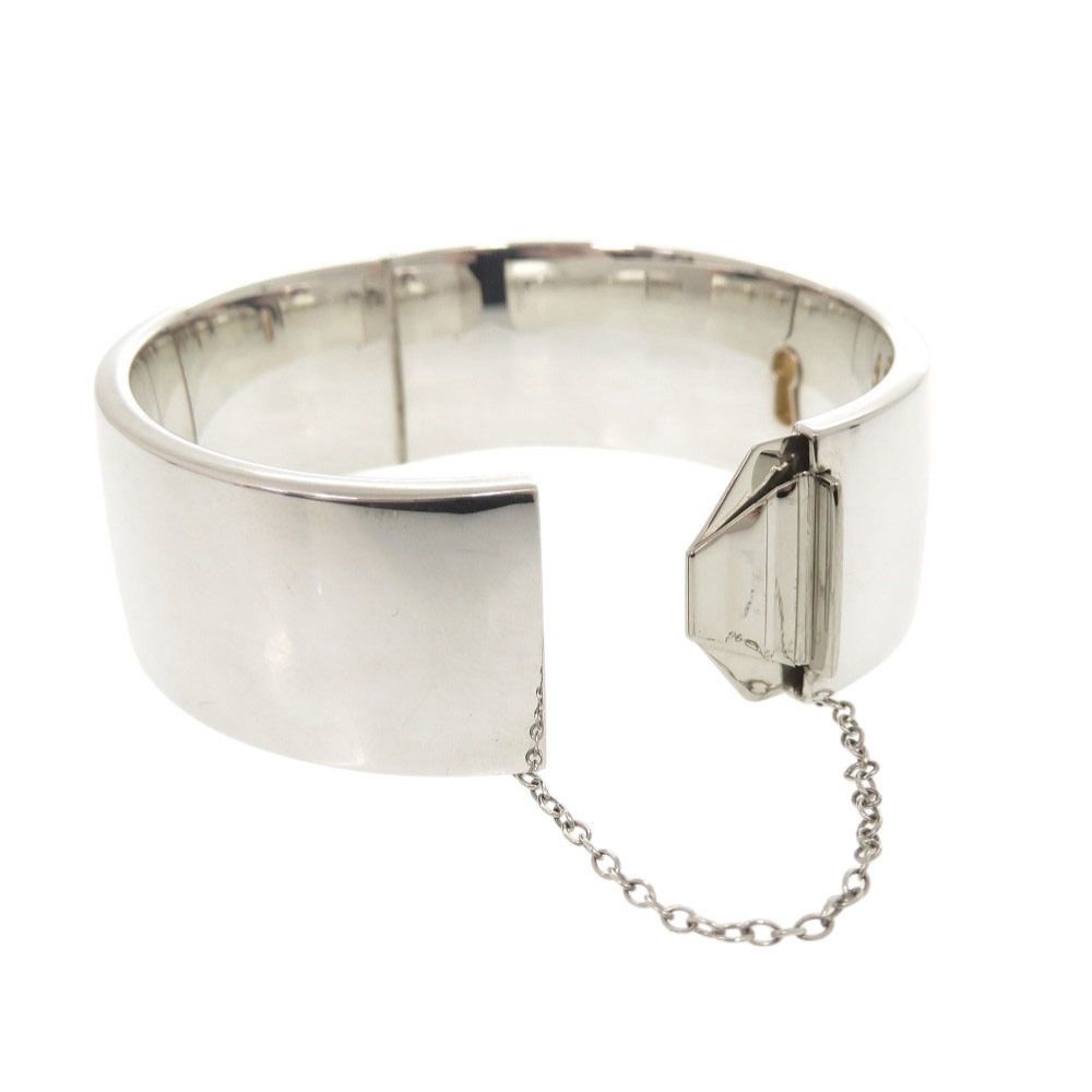 Tiffany & Co Heart Lock 925 Sterling Silver 18k Pink Gold Bangle Bracelet — view 6