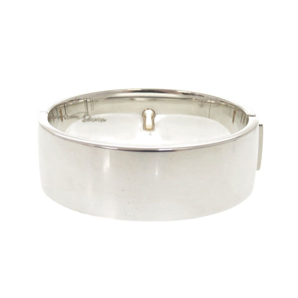 Tiffany & Co Heart Lock 925 Sterling Silver 18k Pink Gold Bangle Bracelet — view 4