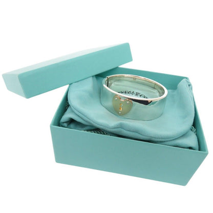 Tiffany & Co Heart Lock 925 Sterling Silver 18k Pink Gold Bangle Bracelet — view 2