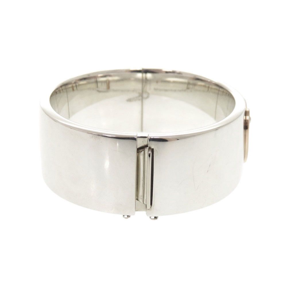 Tiffany & Co Heart Lock 925 Sterling Silver 18k Pink Gold Bangle Bracelet — view 5
