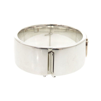 Tiffany & Co Heart Lock 925 Sterling Silver 18k Pink Gold Bangle Bracelet — view 5