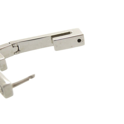 Fendi Baguette Metal Line Stone Silver Earrings — view 8