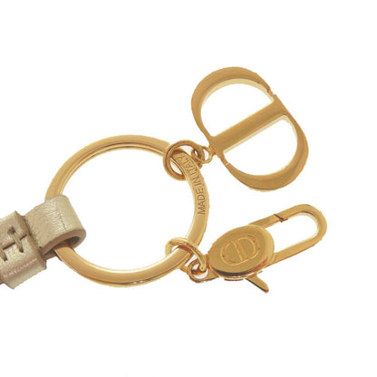 Dior Cannage Star Key Holder Gold Leather Charm — view 5