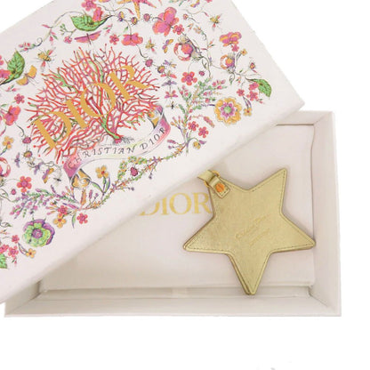 Dior Cannage Star Key Holder Gold Leather Charm — view 2