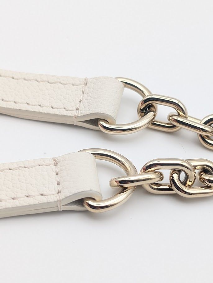 Louis Vuitton Chain Shoulder Strap Speedy Bandouliere Empreinte Leather White — view 6
