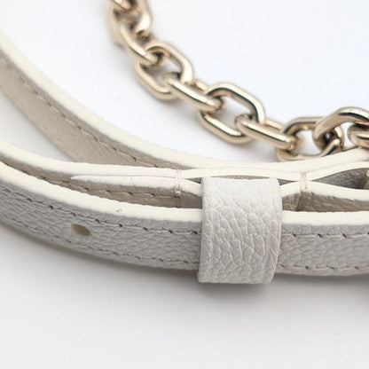 Louis Vuitton Chain Shoulder Strap Speedy Bandouliere Empreinte Leather White — view 2