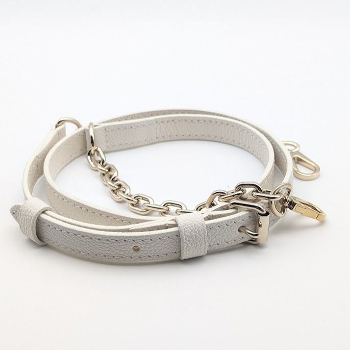 Louis Vuitton Chain Shoulder Strap Speedy Bandouliere Empreinte Leather White