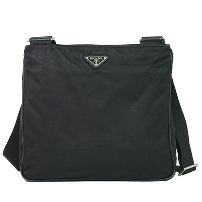 Prada Nylon Shoulder Bag Pochette Black