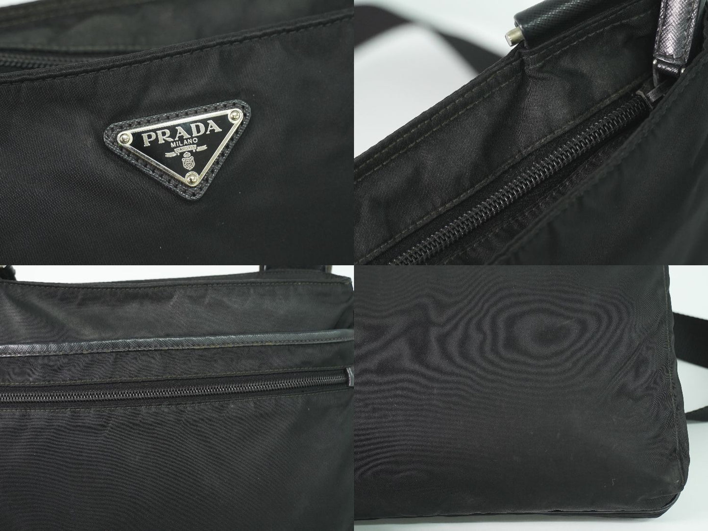 Prada Nylon Shoulder Bag Pochette Black — view 8
