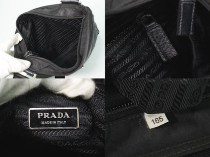 Prada Nylon Shoulder Bag Pochette Black — view 9