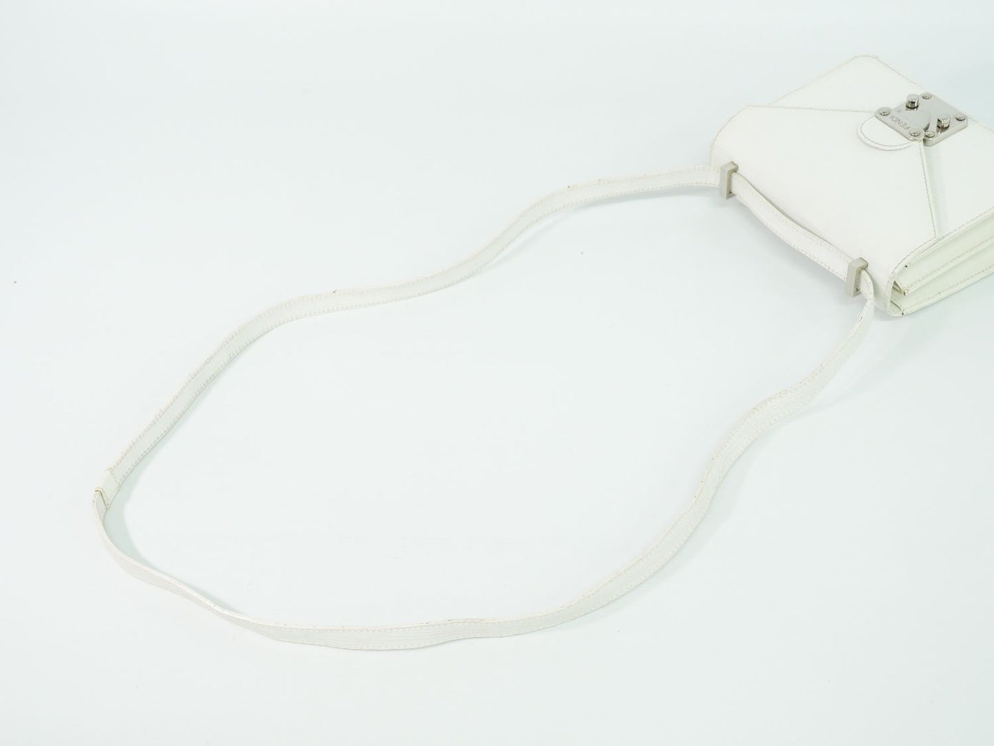 Fendi Leather Shoulder Bag Pochette White — view 4