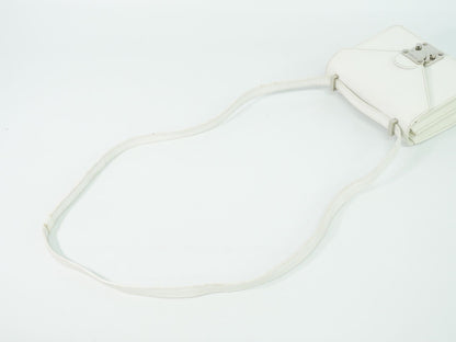 Fendi Leather Shoulder Bag Pochette White — view 4