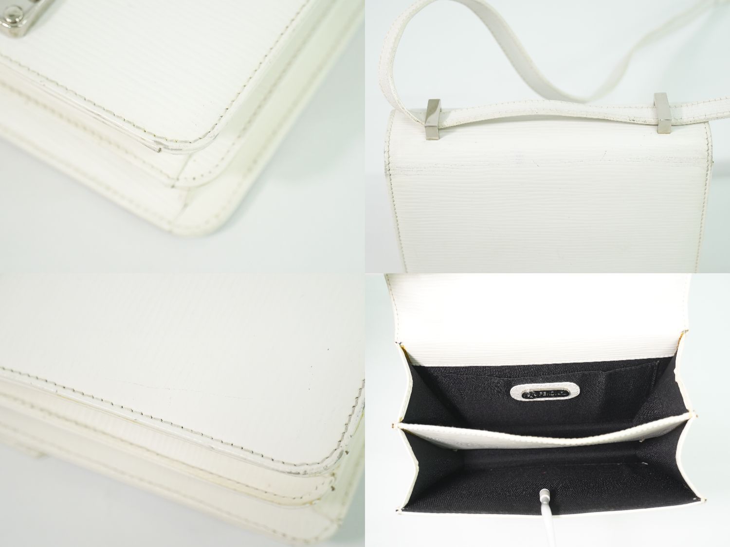 Fendi Leather Shoulder Bag Pochette White — view 8