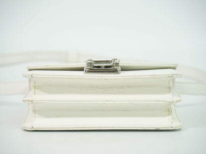 Fendi Leather Shoulder Bag Pochette White — view 3