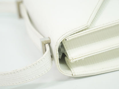 Fendi Leather Shoulder Bag Pochette White — view 7