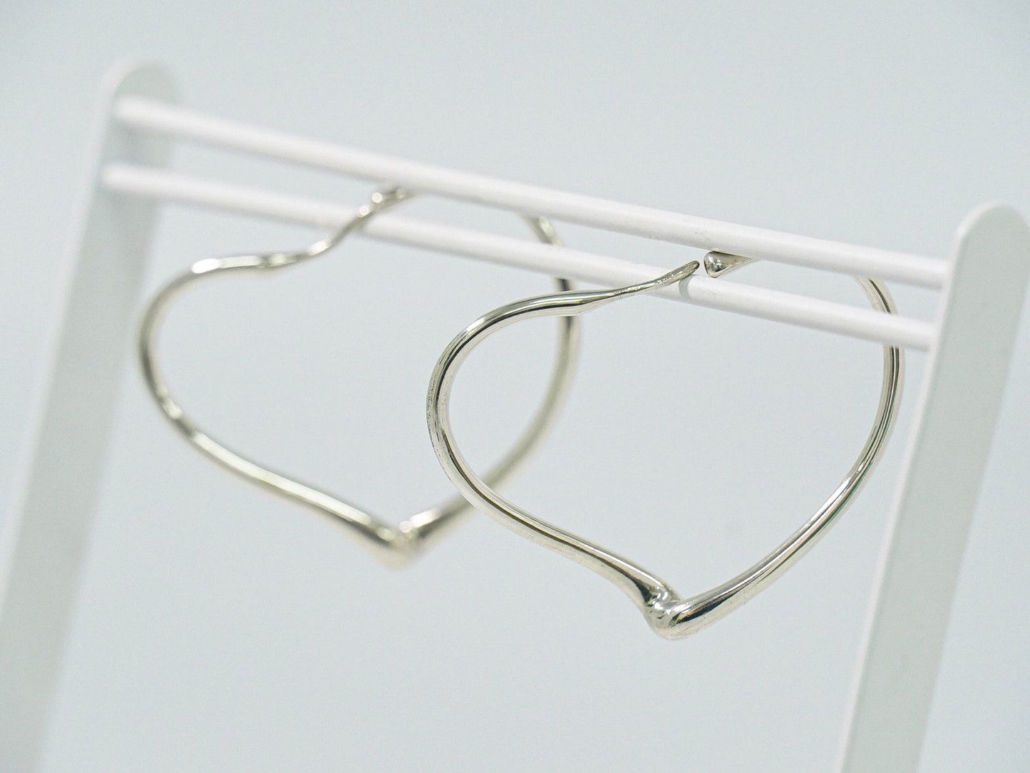 Tiffany & Co Open Heart Earrings Silver — view 6