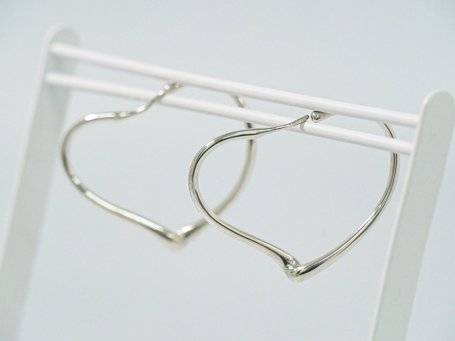 Tiffany & Co Open Heart Earrings Silver — view 6
