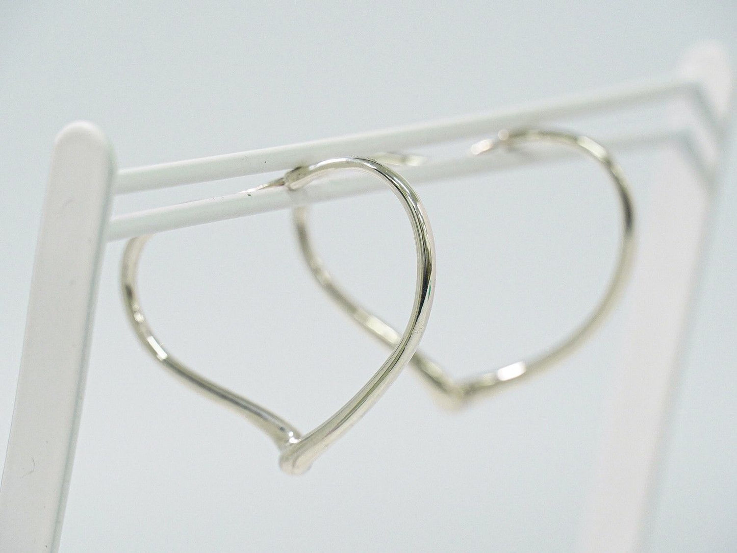 Tiffany & Co Open Heart Earrings Silver — view 7