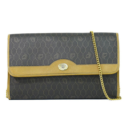 Dior Honeycomb Pattern Chain Shoulder Bag Black