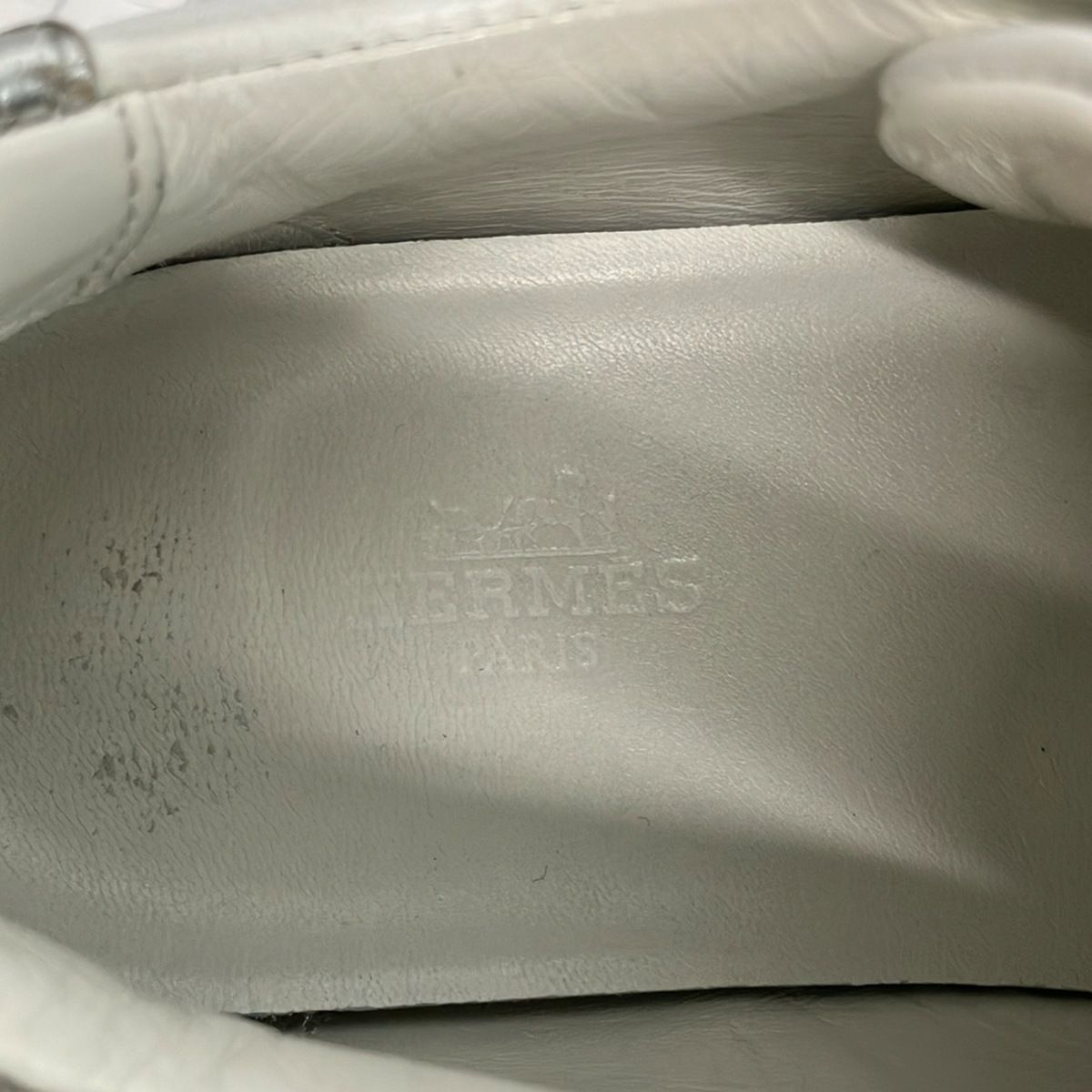 Hermes Sneakers 37 Avantage White Silver Leather — view 5