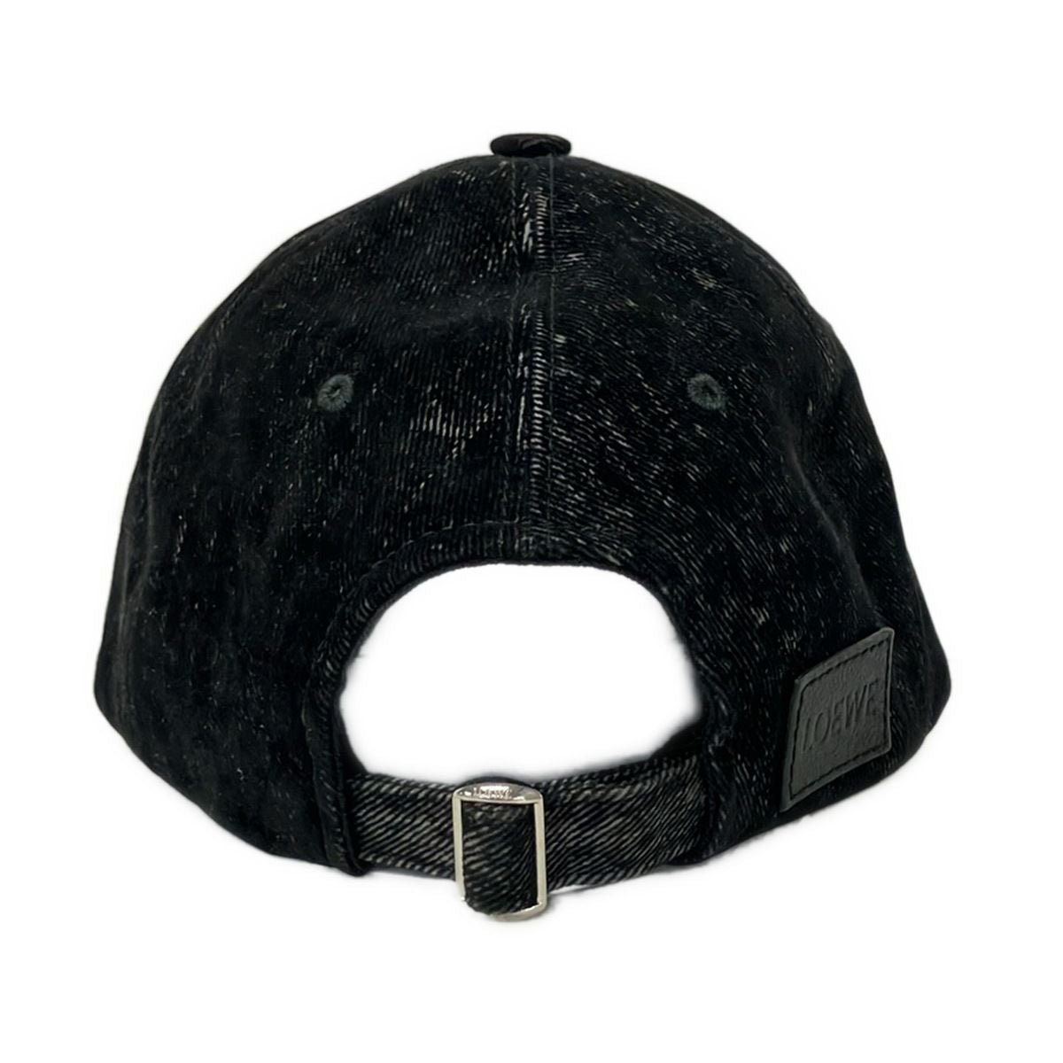 Loewe Cap Onesize Patch Cap Black Cotton Leather Hat — view 3