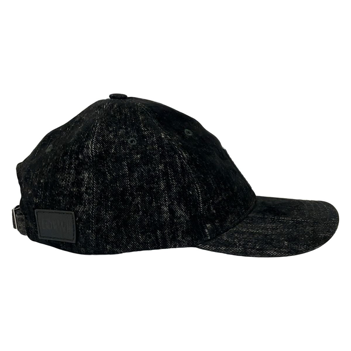Loewe Cap Onesize Patch Cap Black Cotton Leather Hat — view 2