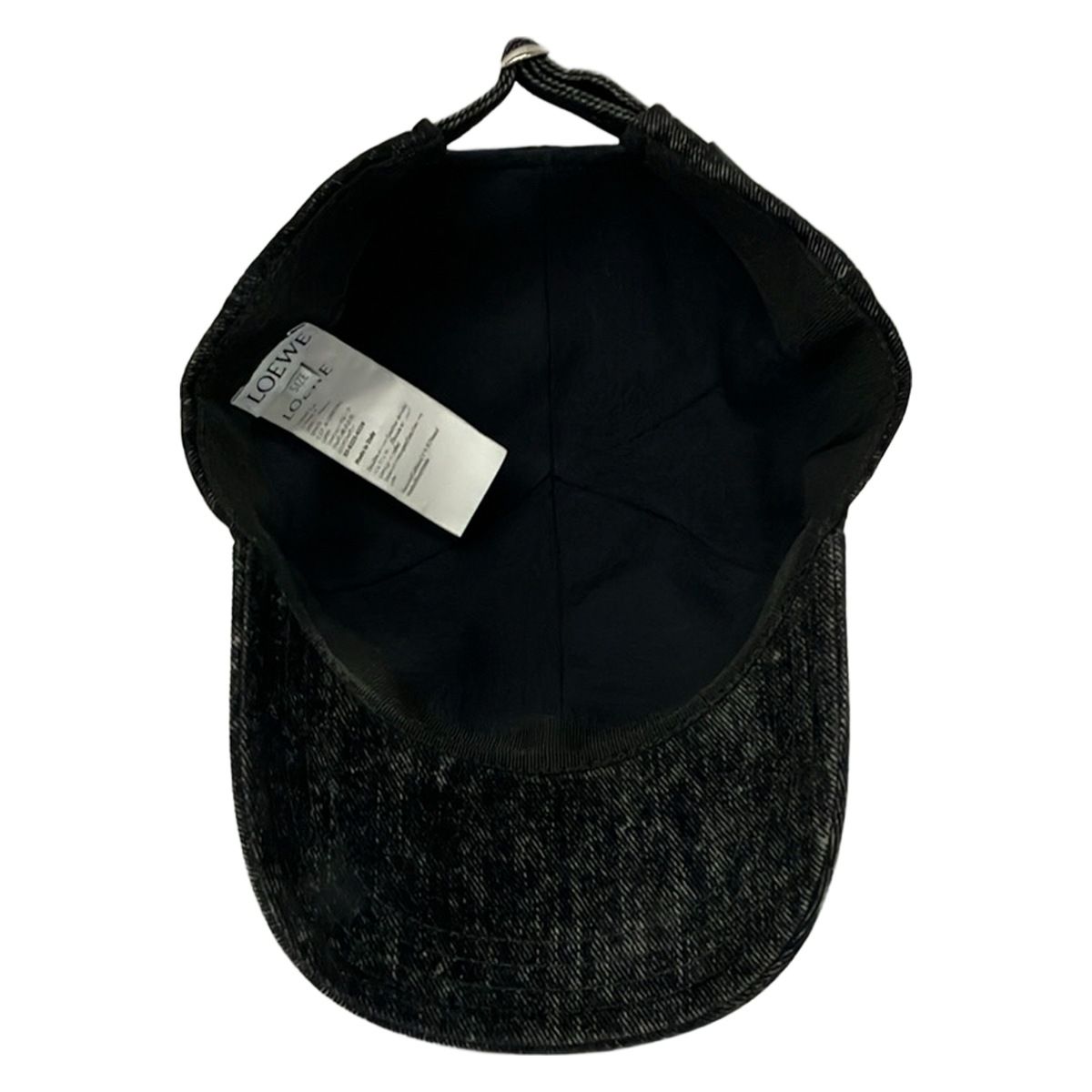 Loewe Cap Onesize Patch Cap Black Cotton Leather Hat — view 4