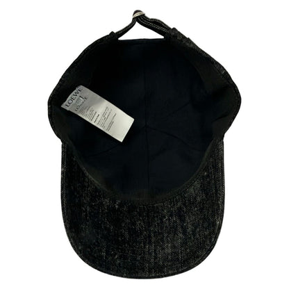 Loewe Cap Onesize Patch Cap Black Cotton Leather Hat — view 4