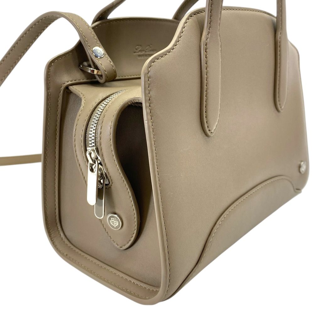 Loro Piana Sesia Micro Mini Boston Bag Shoulder 2-Way Leather Beige Daily — view 6