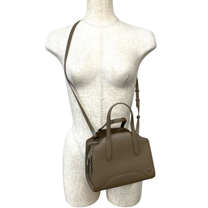 Loro Piana Sesia Micro Mini Boston Bag Shoulder 2-Way Leather Beige Daily — view 8