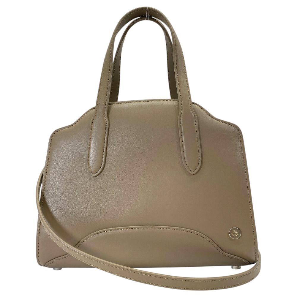 Loro Piana Sesia Micro Mini Boston Bag Shoulder 2-Way Leather Beige Daily