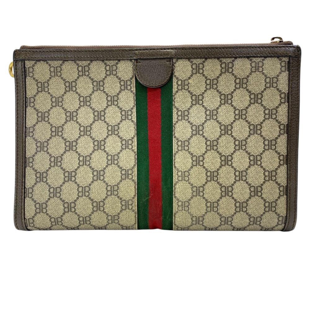Gucci Collaboration Zahakka Project Clutch Logo Canvas Leather Slim Lightweight — view 2