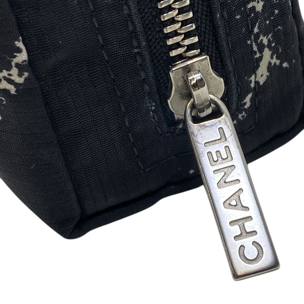 Chanel Travel Line Makeup Pouch Multi Nylon Black White Lightweight Compact — view 5